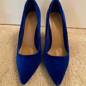 Bamboo - blue velvet shoes 4”heel high